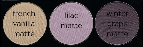 Off White, Matte Light Lavender, and Matte Deep Purple Vegan Eyeshadow Trio Palette; Talc, Paraben & Cruelty Free - Produc...