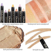 evpct Light Khaki Shimmer Cream Eye Shadow Brightener Sticks Set for Eyes, Khaki Shimmery Matte Pencil Eye shadow Applicat...