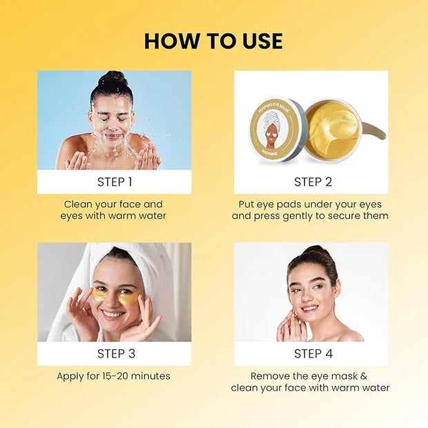 ABC Gold Eye Mask, Under Eye mask, and Collagen Eye Patches are suitable for puffy eyes and dark circles (30 Pair) - Produ...