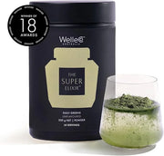WelleCo The Super Elixir Daily Greens Powder, Probiotic Drink Mix with Whole Foods, Gluten Free, Vegan Gut Health Powder, ...