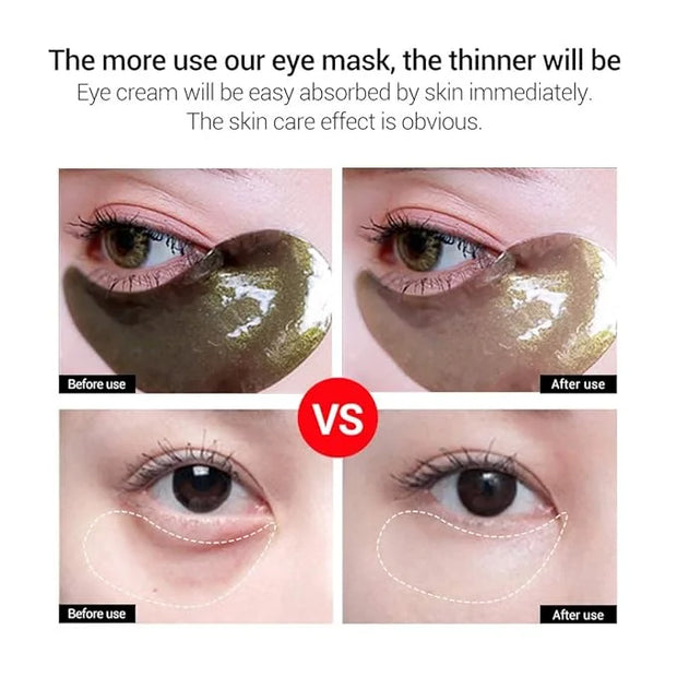 Gold Black Pearl Hydra-Gel Eye Patches - Gel Eye Mask for Eyes Treatment Puffiness Anti-Aging Remove Eye Bags Relieve Dark...