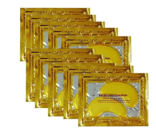 Hitece 10/20/30/50/60/80/100 Pairs Wholesale New Crystal 24K Gold Powder Gel Collagen Eye Mask Masks Sheet Patch, Anti Age...