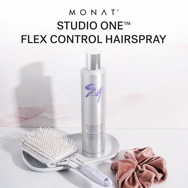MONAT Studio One™ Flex Control Hairspray – Light to Medium Buildable Hold – Infused with REJUVENIQE® – Can be Used on Colo...