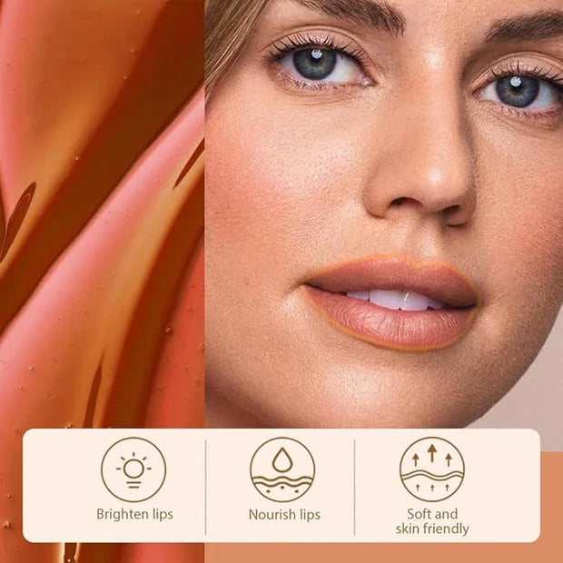 Matte Lip Stain Peel Off Lip Liner, Orange Brown Peel Off Lip Stain Tattoo,Long Lasting & Waterproof Peel Off Lip Gloss Li...