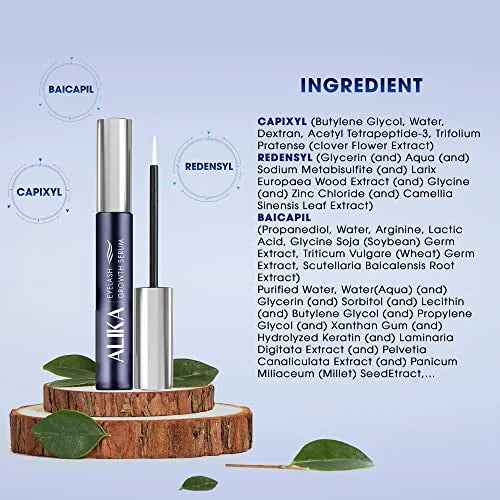 ALIKA Eyelash Growth Serum for Women – Natural & Prostaglandin-Free Lash and Brow Enhancer with Redensyl, Peptides & Bioti...
