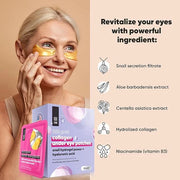 LE GUSHE K-BEAUTY Pimple Patches for Face (132 dots) & Under Eye Patches (30 Pairs). Gold Eye Mask with Collagen & Amino A...