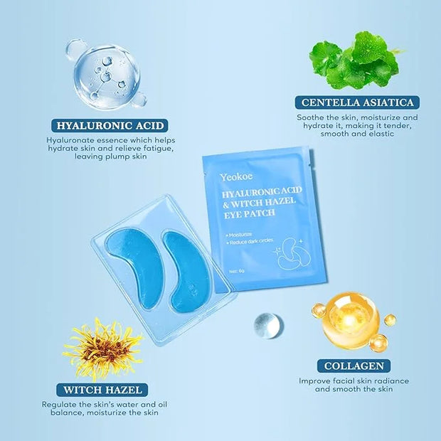 Under Eye Patches for Dark Circles,Puffy Eyes,20 Pairs Face Masks SkinCare With Hyaluronic Acid Witch Hazel for Moisturize...