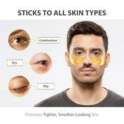 NEWGO Under Eye Mask Patches 20 Pairs Eye Gel Pads, 24K Gold Under Eye Pads Eye Mask Moisturizer Natural Collagen Eye Gels...