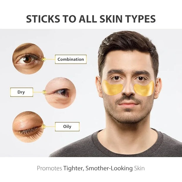 NEWGO Under Eye Mask Patches 20 Pairs Eye Gel Pads, 24K Gold Under Eye Pads Eye Mask Moisturizer Natural Collagen Eye Gels...
