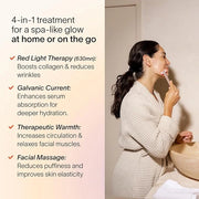 Solawave 4-in-1 Radiant Renewal Facial Wand & Skin Therapy Serum Bundle | Red Light Therapy for Face and Neck | Galvanic S...