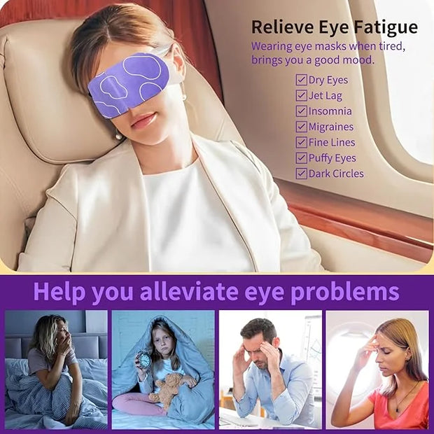 48 Packs Steam Eye Mask for Dry Eyes, Warm Compress Eye Mask, Self Heating Eye Masks Help for Dark Circles, Puffy Eyes, Di...