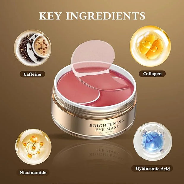 Puffy Eyes Smoothing Under Eye Patches, Caffeine Eye Masks for Wrinkles and Dark Circles, Undereye Bags, Brightening Skinc...