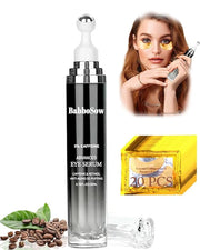 Caffeine Eye Cream and 24K Gold Eye Mask (20 pcs): Under Eye Serum for Dark Circles and Puffiness Eye Care Eye Serum Anti ...