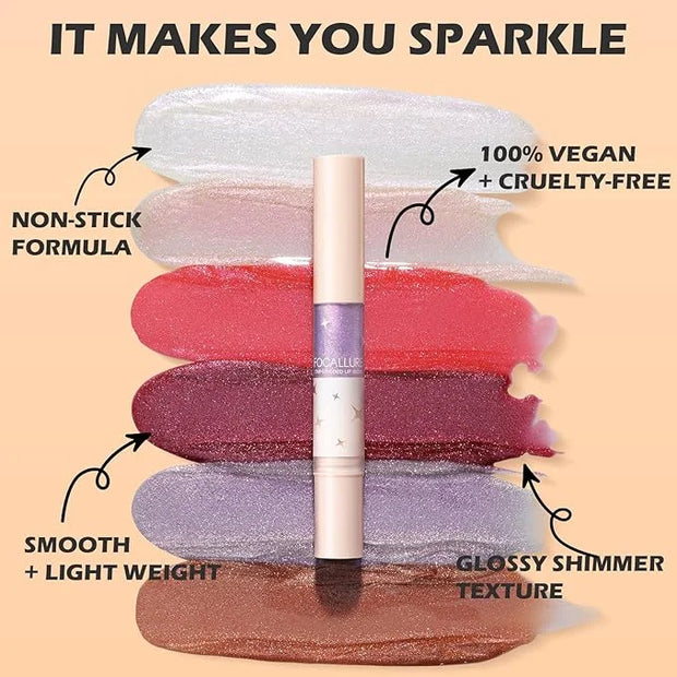FOCALLURE Glitter Lip Gloss,High Shine Shimmer Lipstick,Long Lasting Plumping Lipgloss,Hydrating,Moisturizing,Non-Sticky a...