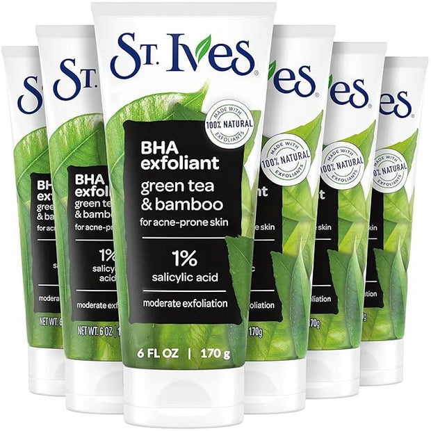 St. Ives Blackhead Clearing Face Scrub, Clears Blackheads & Unclogs Pores, Green Tea & Bamboo, Salicylic Acid Acne Treatme...