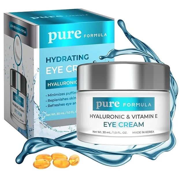 Hyaluronic Acid & Vitamin E Eye Cream - For Dark Circles and Puffiness, Moisturizing & Anti-aging Under Eye Cream - Cruelt...