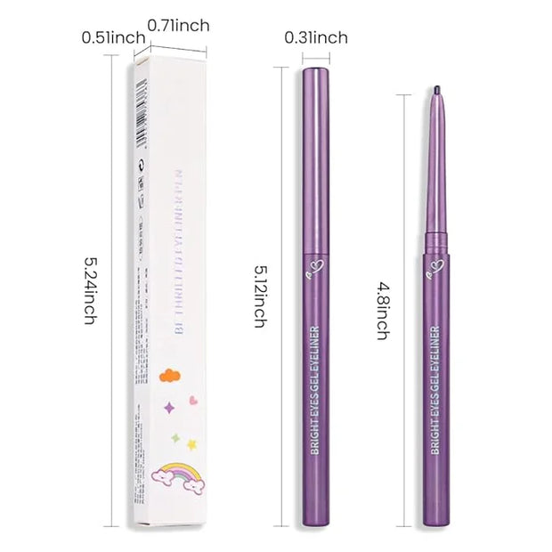 Kaely 1.5mm Skinny Gel Eyeliner Pencil,Grape Purple Cat Eye Liner Makeup Pen,Cream Smooth Eyeliner Crayon,delineador de oj...