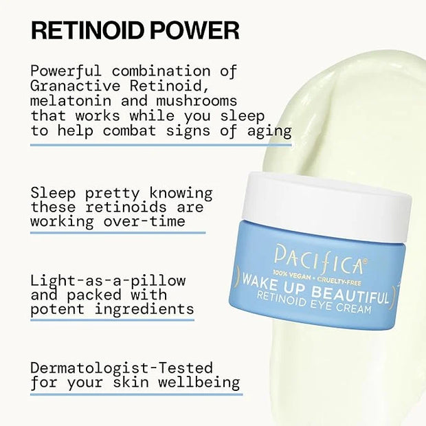 Pacifica Wake Up Beautiful Retinoid Eye Cream – Anti-Aging Under Eye Cream for Fine Lines & Wrinkles, Infused w/ Retinoid,...