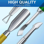 2PCS Metal Yellow-Green Gradient Cuticle