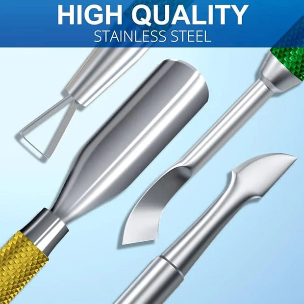 2PCS Metal Yellow-Green Gradient Cuticle