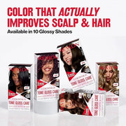 Revlon ColorSilk Tone + Gloss + Care Demi Permanent Hair Color, Dye Kit with Leave-In Scalp and Haircare Serum, 2x Shinier...