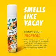 Batiste Dry Shampoo, Tropical Fragrance, Refresh Hair and Absorb Oil Between Washes, Waterless Shampoo for Added Hair Text...