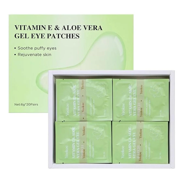 Under Eye Patches for Dark Circles,Puffy Eyes,20 Pairs Face Masks SkinCare With Vitamin E and Aloe Vera Gel for Rejuvenate...