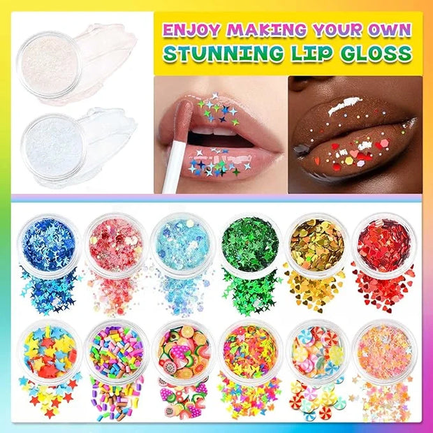 Jcoos Lip Gloss Making Kit, 73PCS Fun Make Your Own Lip Gloss Kit Kids, Beginner, Lipgloss Sets for Girls, DIY Lipstick Se...