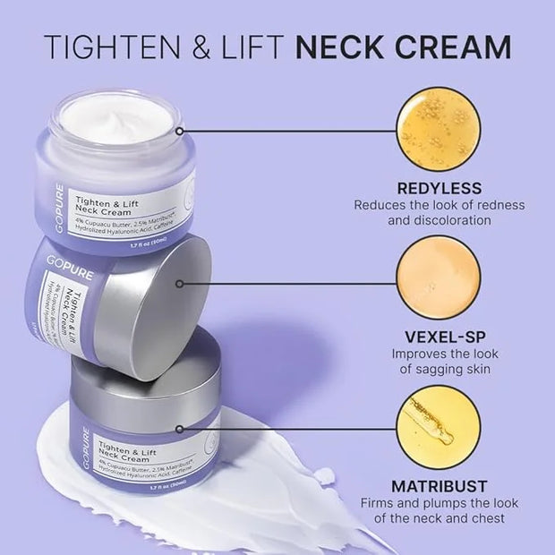 goPure Ultimate Firming Set - Skincare Routine for Firmer-Looking Skin, 4 Piece Set Includes Tightening Neck Cream, Hydrat...