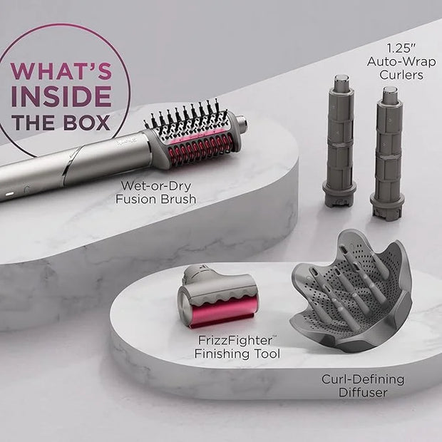 Shark FlexFusion Hair Dryer with Fusion Hair Brush, Diffuser, Ceramic Air Styler with Auto-Wrap Hair Curlers, Ceramic Plat...