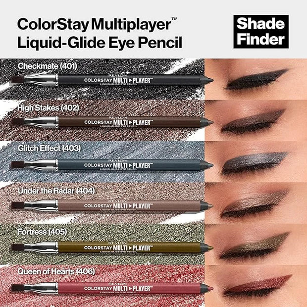 REVLON ColorStay Multiplayer Liquid-Glide Eye Pencil, Multi-Use Eye Makeup With Blending Brush, Blends Then Sets, Creamy T...