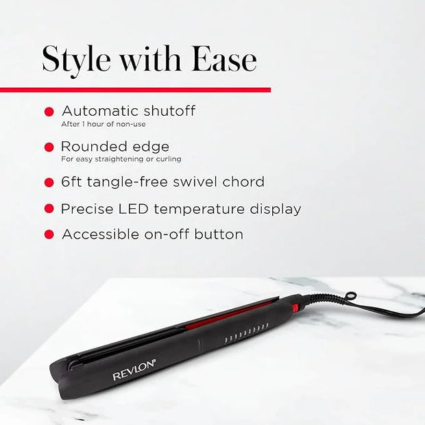 REVLON SmoothStay Coconut Oil Infused Hair Straightener - Flat Iron Hair Straightener for Sleek Straight Hairstyles, Enhan...