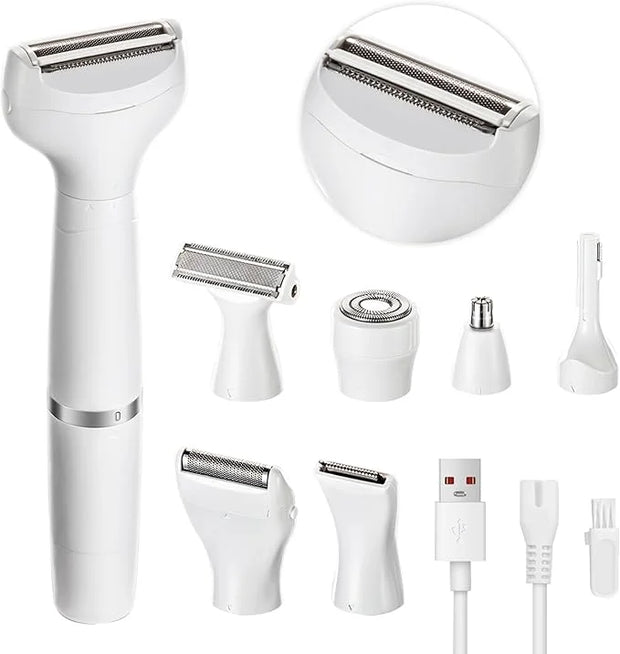 7 in 1 Facial Hair Removal and Bikini Hair Trimmer for Women Painless Electric Face Shaver Nose Eyebrow pubic Trimmer Repl...