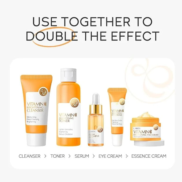Vitamin C Skin Care Set, Girls Skincare Gift Set With Cleanser, Toner, Face Serum, Face & Eye Cream, Skin Care For Teens 1...