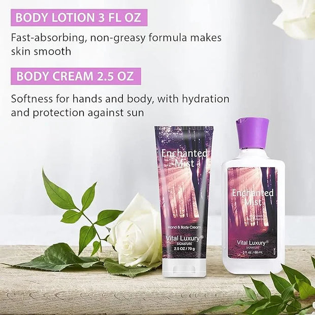 Bath & Body Kit, 3 Fl Oz, Ideal Skincare Gift Home Spa Set, Includes Body Lotion, Shower Gel, Body Cream, and Fragrance Mi...