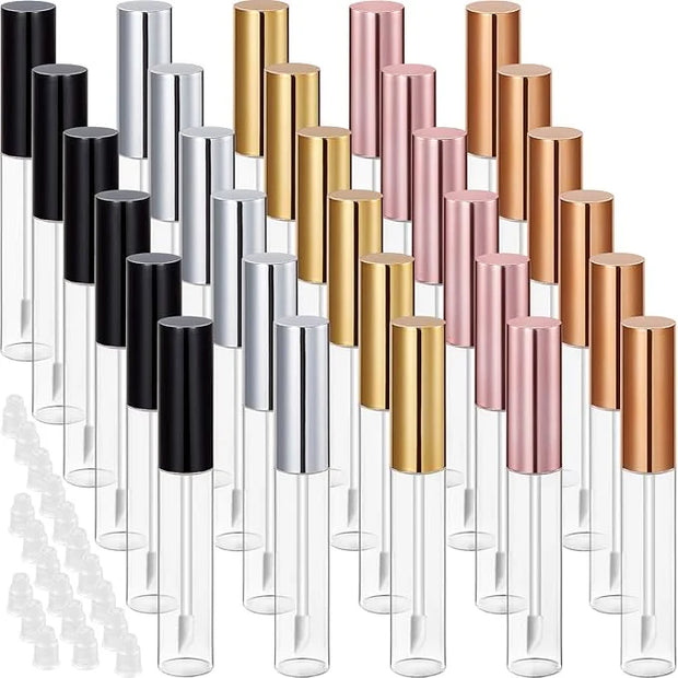 30 Piece Lip Gloss Tube 10 ml Empty Refillable Lip Balm Bottle Clear Plastic Gloss Container Reusable Lipstick Bottle with...