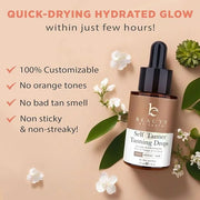 Self Tanning Drops for Face - USA Made with Organic & Natural Ingredients, Bronzing Face Tanning Drops with Aloe Vera, Non...