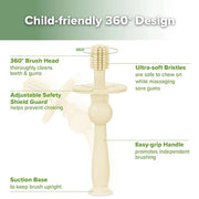 haakaa 360° Baby Toothbrush with Suction Base - Gentle Cleaning for Infant Self-Brushing Training, Food-Grade Silicone, Ad...