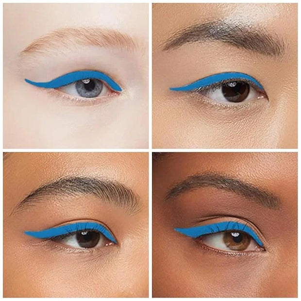 Kaely Light Blue Gel Eyeliner Pencil,Waterproof Smudge Proof Eye Liner Pen,Cat Eye Goth Halloween Makeup,Eye Black Face Pa...