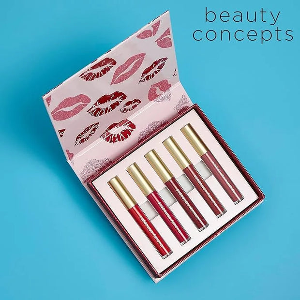 Beauty Concepts Lip Gloss Collection – Shimmering, Glossy Lip Makeup Set for a Radiant Finish, Red - Product Image