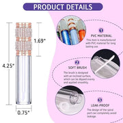 AMORIX 5ml Lip Gloss Tubes with Wand 6 Packs Empty Rhinestone Lip Gloss Containers Lipgloss Bottles Crystal Lip Gloss Supp...