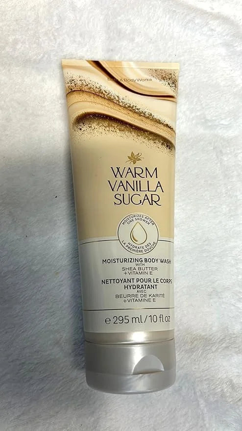 Bath and Body Works WARM VANILLA SUGAR Moisturizing Body Wash with Shea Butter and Cocoa Butter - Full Size - Product Image