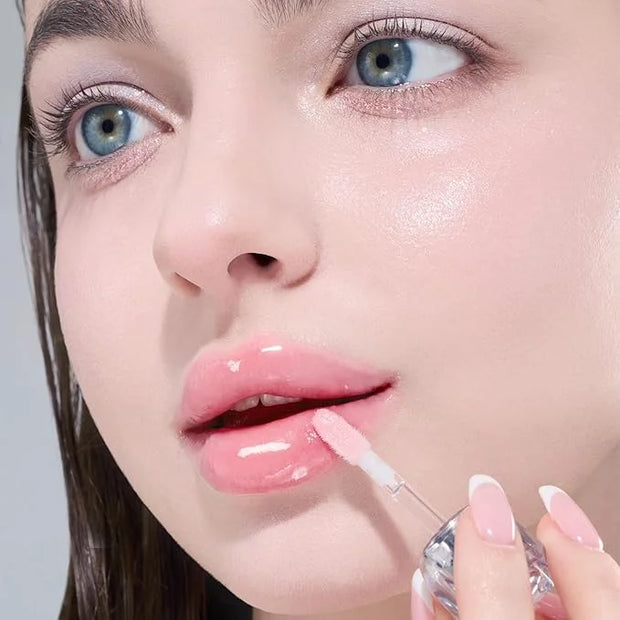Crystal Dewy Lip Gloss | Lightweight & Non-Sticky | High-Shine & Long-Lasting | Hydrating Korean Lip Care Gloss | 0.17 oz....
