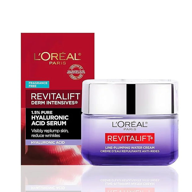 L'Oreal Paris Revitalift Moisturizer, Hyaluronic Acid Water Cream with Ceramides, Deeply Hydrating, Fragrance Free 1.7 oz ...