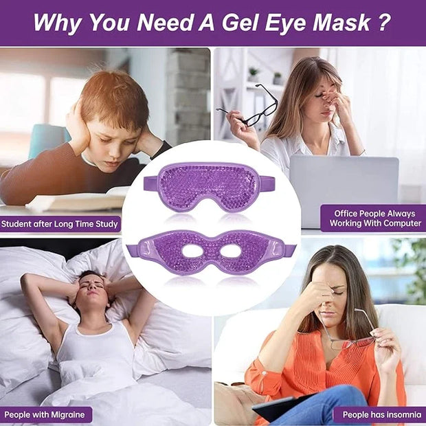 Ice Pack for Eyes - 2 Pcs Reusable Hot Cold Compress Gel Bead Cooling Mask for Puffiness, Dark Circles, Bags, Dry Eyes, He...