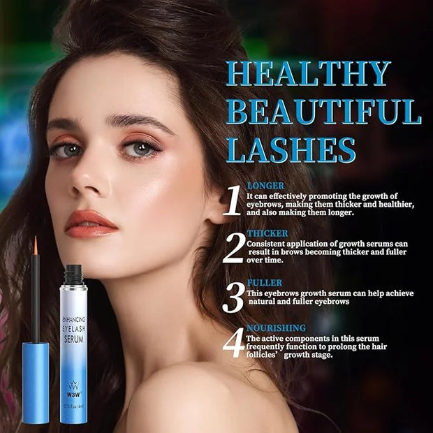 QIC Lash Serum - 4ml Eyelash Enhancing Serum, W3W Eyelash Serum for Eyelash Thicker, Stronger, Longer Suitable for Lashes ...