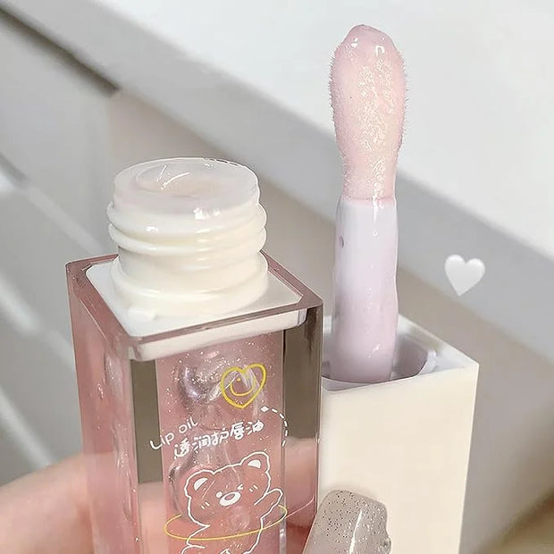 4Pcs Hydrating Lip Glow Oil, Moisturizing Lip Oil Transparent Plumping Lip Gloss Long Lasting Nourishing Non-sticky, Lip O...