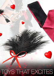 Feather Satin Eye Mask Silk Mask Satin Eye Mask Adult French Crop - Product Image
