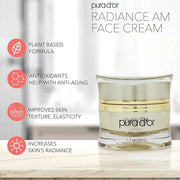 PURA D'OR 1.7 Oz Radiant Glow AM Face Cream - Methylene Blue, Polyphenols, Flavonoids, Apple Stem Cell Extract - Aloe Vera...