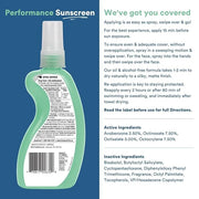 KINeSYS Performance Sunscreen Vanilla-Green Tea Scented Clear Spray Sunscreen, SPF 30, Hypoallergenic, Broad Spectrum UVA/...